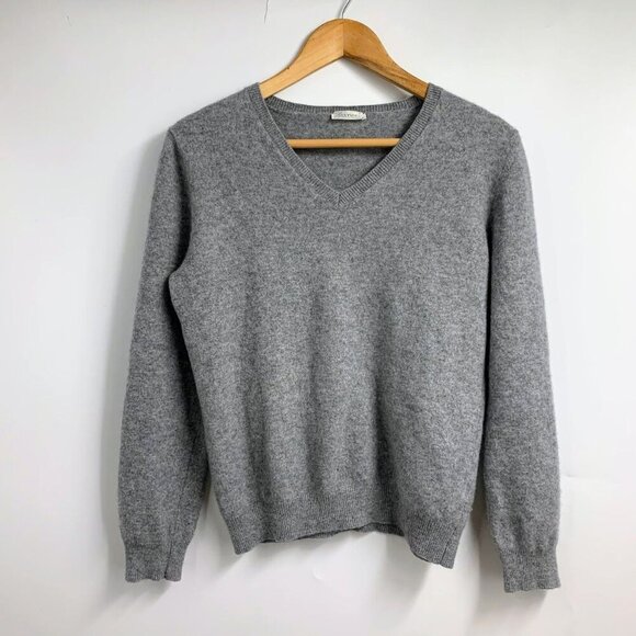 Lilysilk Women's 100% Cashmere V Neck Long‎ Sleeve Pullover Sweater Size M - Picture 1 of 12